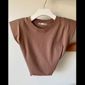 ZARA shoulder pad tank top